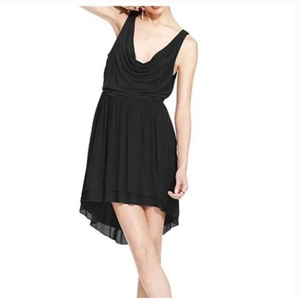 Free People Women's Cowl Neck Sleeveless Sheath Two Timer Dress Sz S Open Back